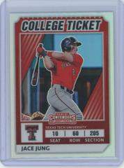 Jace Jung [Holo] #5 Baseball Cards 2022 Panini Elite Extra Edition College Tickets Optic Prices