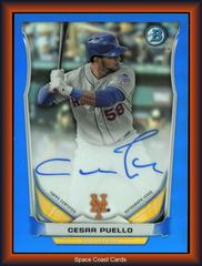 Cesar Puello [Chrome Blue Refractor] #CP Baseball Cards 2014 Bowman Prospect Autograph Prices