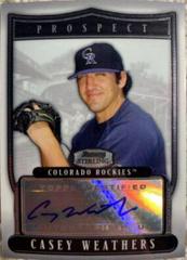 Casey Weathers [Autograph] #BSPCWW Baseball Cards 2007 Bowman Sterling Prospects Prices