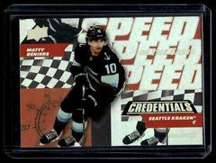 Matty Beniers Hockey Cards 2022 Upper Deck Credentials Speed of the Game Rookie Prices
