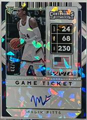 Malik Fitts [Cracked Ice Autograph] #106 Basketball Cards 2020 Panini Contenders Draft Picks Prices