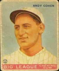 Andy Cohen #52 Baseball Cards 1933 Goudey Prices