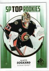 Mads Sogaard [Green] #TR-25 Hockey Cards 2022 SP Authentic Top Rookies Prices