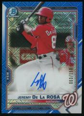 Jeremy De La Rosa [Blue Refractor] #BMA-JD Baseball Cards 2021 Bowman Chrome Mega Box Mojo Autographs Prices
