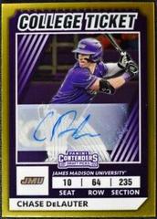 Chase DeLauter [Signature] Baseball Cards 2022 Panini Elite Extra Edition College Tickets Optic Prices