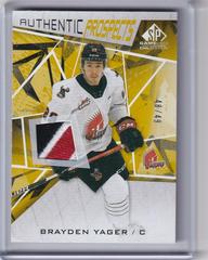 Brayden Yager [Gold Patch] #65 Hockey Cards 2021 SP Game Used CHL Prices