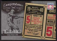 1940 World Series #13 Baseball Cards 2013 Panini Cooperstown Historic Tickets Prices