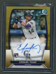 Ezequiel Tovar [Gold] Baseball Cards 2023 Bowman Chrome Rookie Autographs Prices
