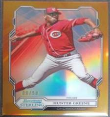 Hunter Greene [Gold Refractor] #BPR-19 Baseball Cards 2019 Bowman Sterling Prices