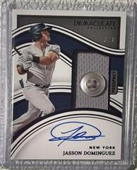 Jasson Dominguez [Prospect Patch Autograph Button] #19 Baseball Cards 2023 Panini Immaculate Prices