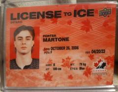 Porter Martone [Red] Hockey Cards 2023 Upper Deck Team Canada Juniors License to Ice Prices