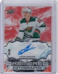 Calen Addison [Autograph] #IPA-CA Hockey Cards 2021 Upper Deck Ice Premieres Prices
