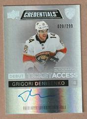 Grigori Denisenko Hockey Cards 2021 Upper Deck Credentials Debut Ticket Access Autographs Prices