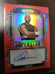 Omos [Red Prizm] Wrestling Cards 2022 Panini Prizm WWE Superstar Autographs Prices
