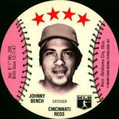 Johnny Bench Baseball Cards 1977 Detroit Caesars Discs Prices