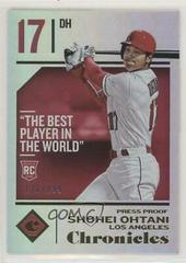 Shohei Ohtani [Press Proof] #30 Baseball Cards 2018 Panini Chronicles Prices