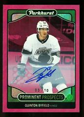 Quinton Byfield [Red Autograph] Hockey Cards 2021 Parkhurst Prominent Prospects Prices