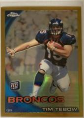 Tim Tebow [Leaping Gold Refractor] #C100 Football Cards 2010 Topps Chrome Prices