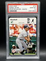 Derek Jeter [White] #10 Baseball Cards 2005 Leaf Sportscaster Prices