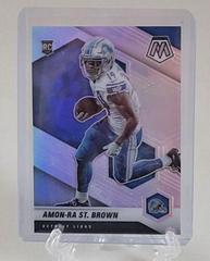 Amon Ra St. Brown [Silver] #328-V Football Cards 2021 Panini Mosaic Rookie Variations Prices