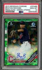 Brayan Rocchio [Green Atomic] #CPA-BR Baseball Cards 2019 Bowman Chrome Prospects Autographs Prices
