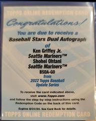 Ken Griffey Jr. , Shohei Ohtani #BSDA-GO Baseball Cards 2022 Topps Update Stars Dual Autographs Prices