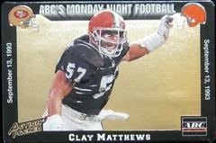 Clay Matthews #8 Football Cards 1993 Action Packed Monday Night Football Prices