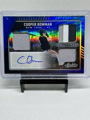 Cooper Bowman [Spectrum Blue] #TT3S-CB Baseball Cards 2022 Panini Absolute Tools of the Trade 3 Swatch Signatures Prices