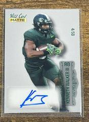 Kenneth Walker III [Silver Green Foil] #MB-A Football Cards 2022 Wild Card Matte Autographs Prices