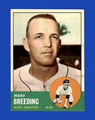 Marv Breeding #149 Baseball Cards 1963 Topps Prices