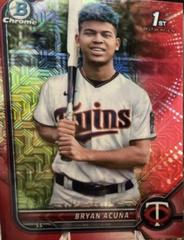 Bryan Acuna [Red Refractor Mega Box Mojo] Baseball Cards 2022 Bowman Chrome Prospects Prices
