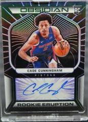 Cade Cunningham [Purple] #RES-CCU Basketball Cards 2021 Panini Obsidian Rookie Eruption Signatures Prices