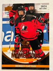 Berkly Catton [Orange] Hockey Cards 2023 Upper Deck Team Canada Juniors Prospectus Momentous Prices