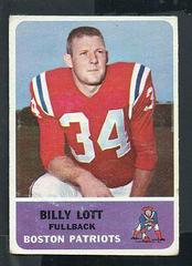 Billy Lott #1 Football Cards 1962 Fleer Prices