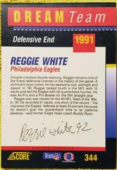Reggie White #344 Football Cards 1991 Score Dream Team Autographs Prices
