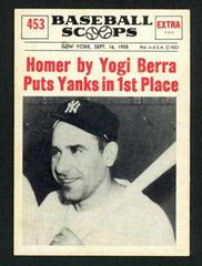 Homer By Yogi Berra [Puts Yanks in 1st Place] #453 Baseball Cards 1961 NU Card Scoops Prices