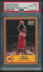 LeBron James [Road Red Jersey Gold] Basketball Cards 2003 Bazooka Prices