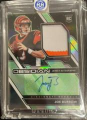 Joe Burrow [Jersey Autograph Electric Etch Green] #201 Football Cards 2020 Panini Obsidian Prices