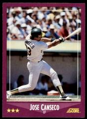 Jose Canseco #45 Baseball Cards 1988 Score Prices