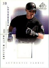 Matt Williams #MW Baseball Cards 2001 SP Game Used Authentic Fabric Prices