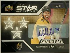 William Karlsson #3S-4 Hockey Cards 2022 Upper Deck Credentials 3rd Star of the Night Autograph Prices
