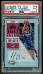 Shai Gilgeous Alexander [Blue Jersey Autograph Blue] #114 Basketball Cards 2018 Panini Contenders Optic Prices