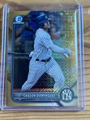 Jasson Dominguez [Gold Refractor Mega Box Mojo] Baseball Cards 2022 Bowman Chrome Prospects Prices