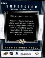 Egor Afanasyev [Silver] #HR66 Hockey Cards 2023 Upper Deck Honor Roll Prices