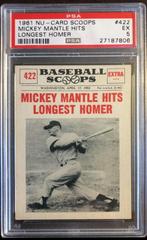 Mickey Mantle Hits [Longest Homer] #422 Baseball Cards 1961 NU Card Scoops Prices