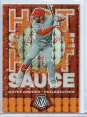 Bryce Harper [Reactive Orange] #HS3 Baseball Cards 2021 Panini Mosaic Hot Sauce Prices