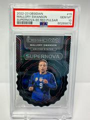 Mallory Swanson [Red Pulsar] #15 Soccer Cards 2022 Panini Obsidian Supernova Prices