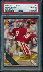 Steve Young [100 Stripe] #2 Football Cards 1993 Wild Card Prices