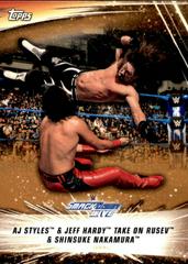 AJ Styles & Jeff Hardy Take on Rusev & Shinsuke Nakamura [Bronze] #79 Wrestling Cards 2019 Topps WWE SummerSlam Prices