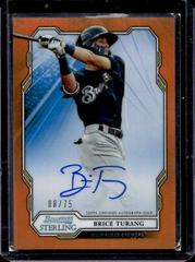 Brice Turang [Orange] #BT Baseball Cards 2019 Bowman Sterling Prospect Autographs Prices